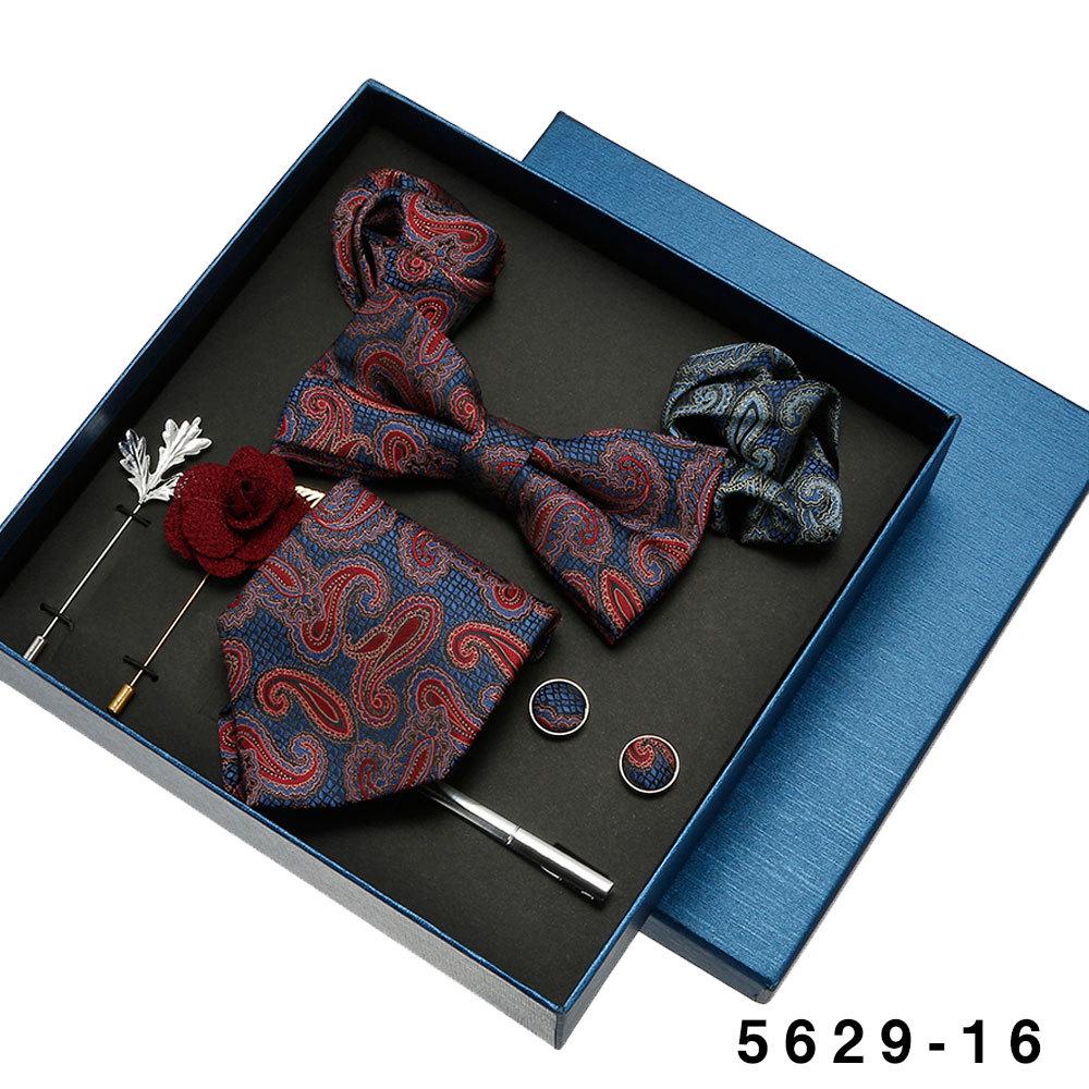 Men's Formal Tie & Pocket Square Eight-Piece Gift Set - High-End Wedding & Business 