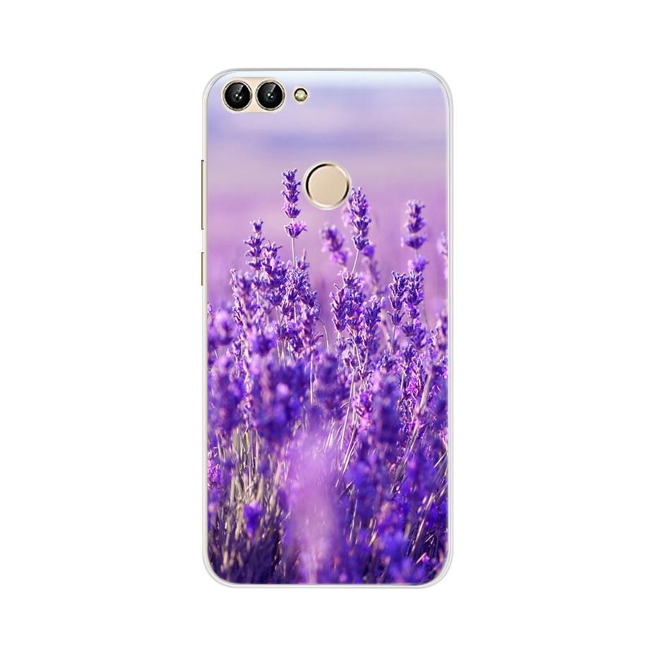 For Huawei P Smart Case TPU Soft Silicon Lavender Flower Back Cover Phone Case For Huawei P Smart 2018 FIG-LX1 PSmart Case 5.65"
