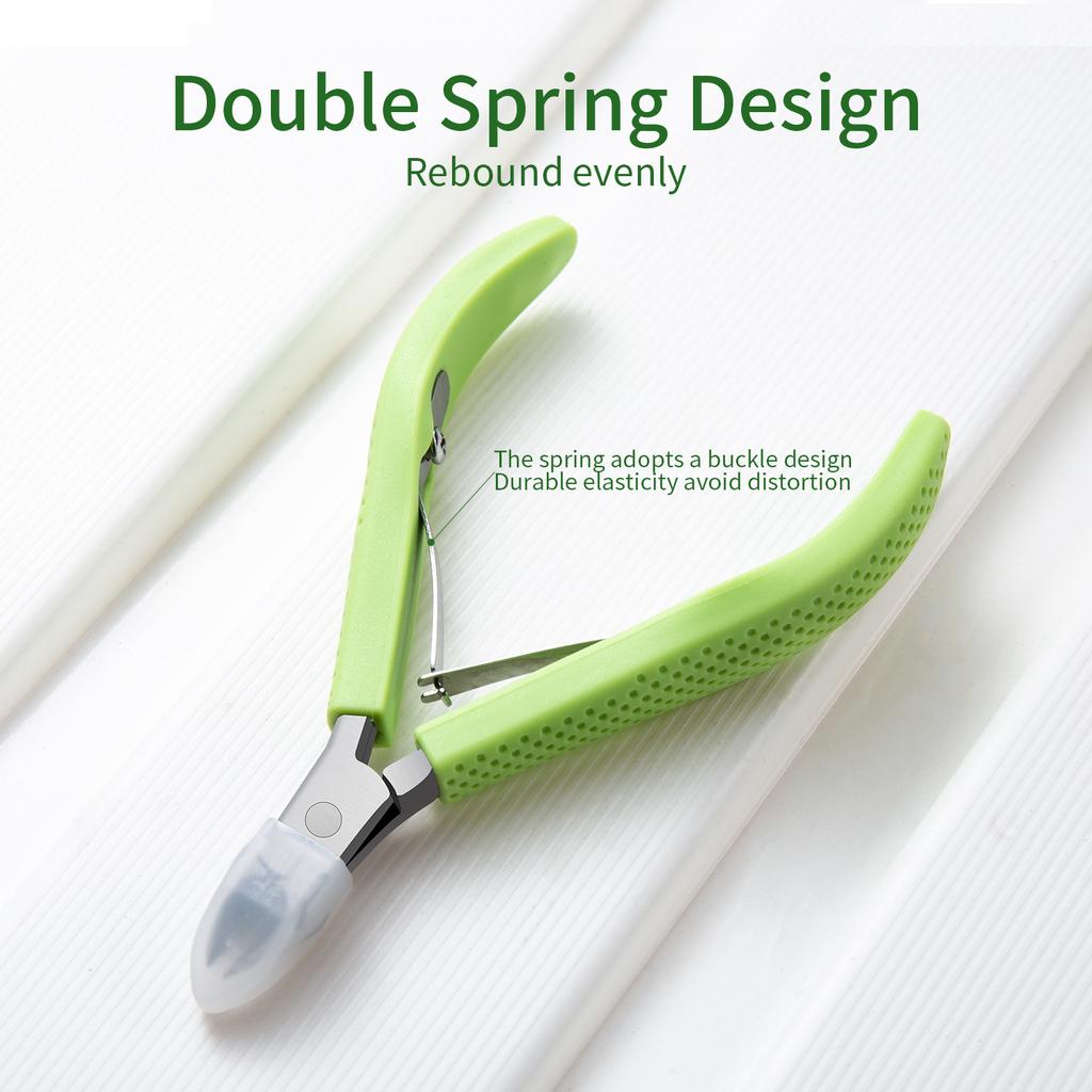 New Nail Cuticle Scissors Manicure Remover Dead Skin Nippers Stainless Steel Cuticle Cutters Fingernail Clipper Silicone Handle