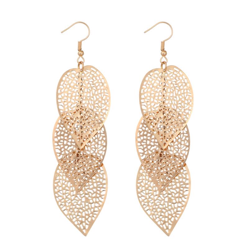 

Винтажные богемные длинные серьги в виде листьев - барочная греческая свадебная мода