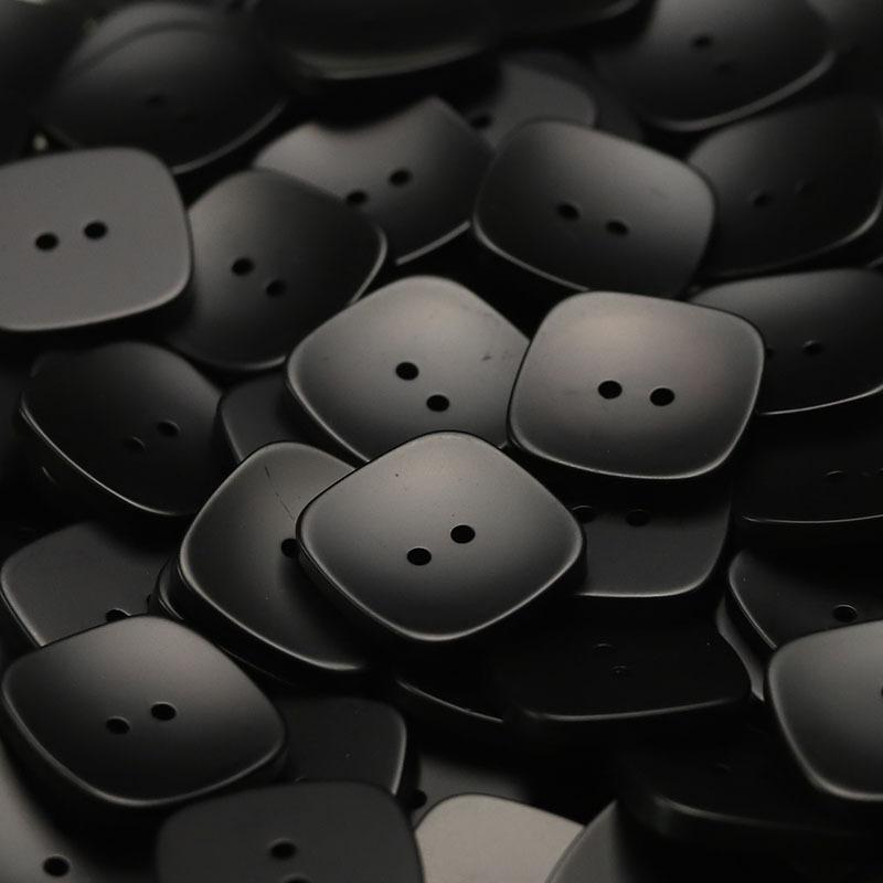 5Pcs Square Black Button Resin Concave Button Suit Jacket Men'S And Women'S Style Clothes Double-Sided Nylon Coat Button