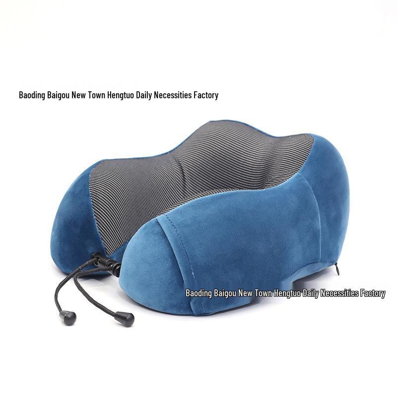 Ice Silk Memory Foam U-Shaped Neck Pillow: Customizable, Slow Rebound, Portable Headrest for Office Naps and Travel