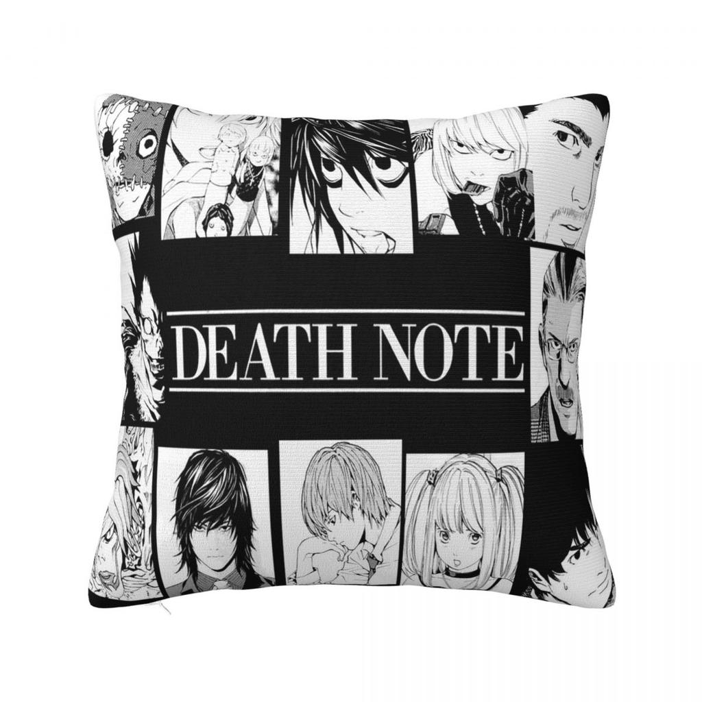 L Lawliet Death Note Kuddfodral Anime Japan Manga Kuddfodral Anpassningsbar Dragkedja Dekor Kuddfodral för Hemmet 45x45cm