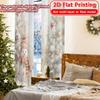2D Flat Printing  2pcs FrostyFestivities Chic Curtains Semi-Sheer Curtains Festive for digital printing living room curtain