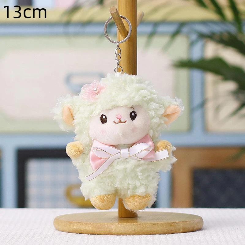 Fluffy Sheep Plush Keychain Cute Soft Furry Charm for Luggage Decor Kids Christmas Holiday Souvenir Gifts