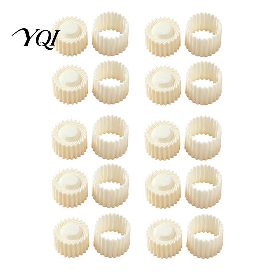 Home Baking Gadgets 2-in-1 Round Mooncake Mold, Double Ended Pastry Press with Scallop And Handheld Cookie Stamper Spiral Embossing for DIY
