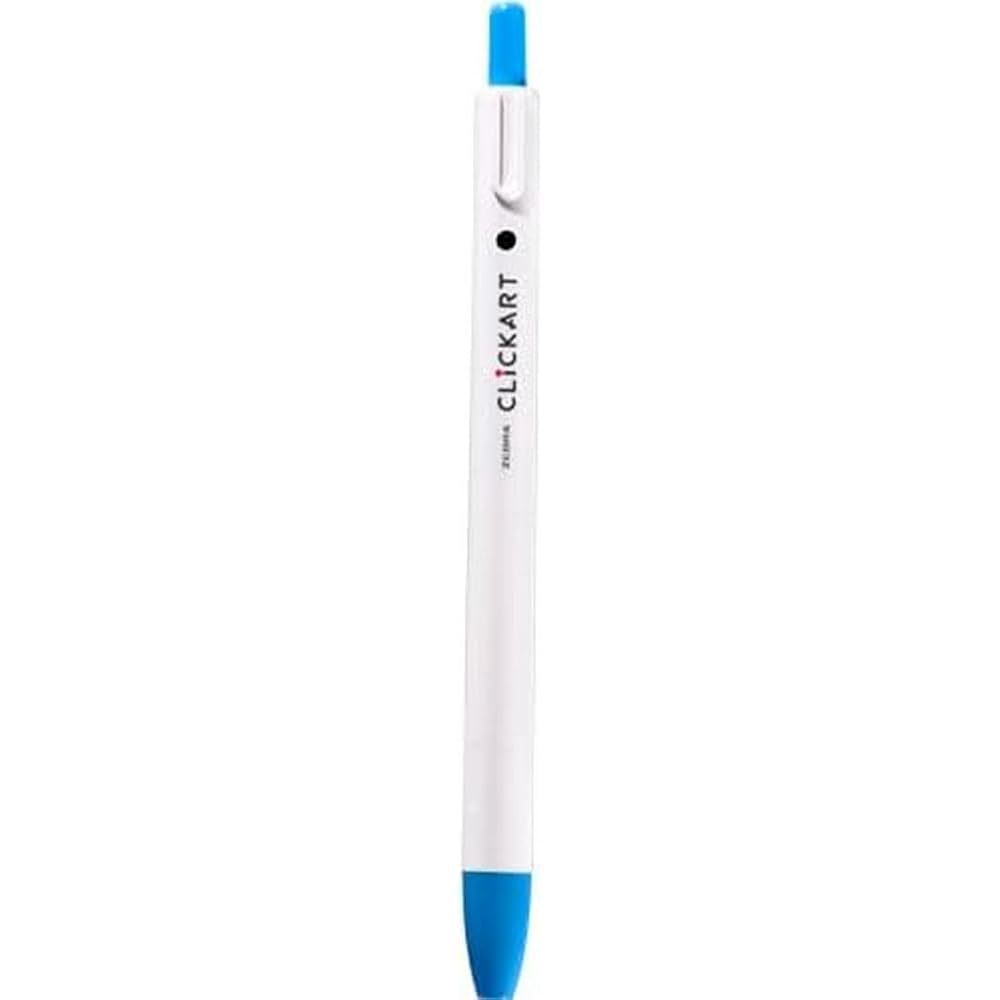 zebra knock water-based color pen clicker light blue wyss 22 lb