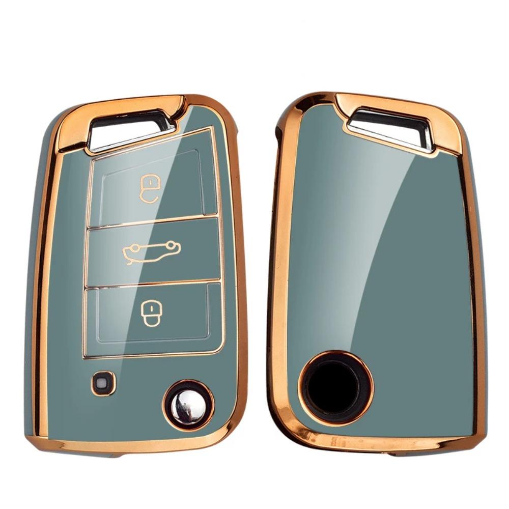 TPU Car Flip Key Case Cover Shell Fob For VW Volkswagen Golf 7 MK7 Tiguan MK2 SEAT Ateca Leon FR 2 Ibiza Skoda Octavia A7