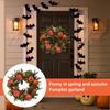 Fall Wreath For Front Door Wreath With Artificial Pumpkin
