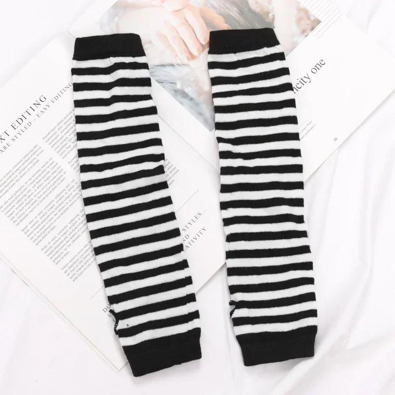 

Black White Gothic Punk Anime Thin Soft Gloves JK Girls Mittens Oversleeve Man Women Cuff Fingerless Arm Warmers Accessories 32cm