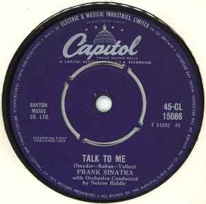 

7inch Record FRANK SINATRA - Talk To Me / They Came To Cordura 45CL15086 Capitol Records 1959 UK Pop Used