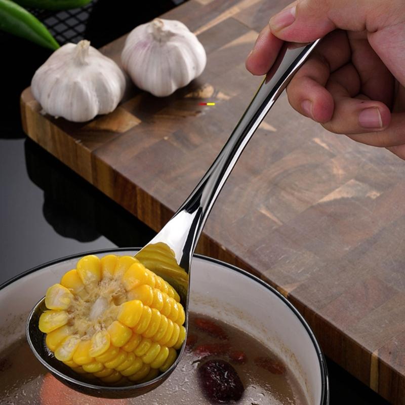 Functional Stainless Steel Soup Spoon Family Size Stainless Steel Soup Ladle With Comfortable Long Handle for Cooking