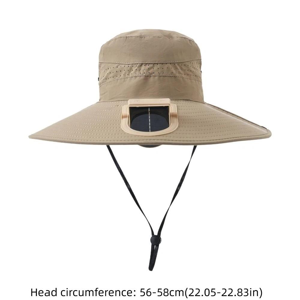 New Wide Brim Solar Fan Hat Upf50+ Breathable Sunshade Cap Summer 3-Speed Bucket Hat Beach
