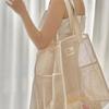 Transparente Netz-Strandtasche Schnell abtropfend Große Kapazität Damen Aufbewahrungstasche für Schwimmbad Fitnessstudio Outdoor-Sportarten