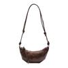 Retro Dumpling Shoulder Bag Pu Leather Women's Handbag Fashionable Croissant Crossbody Bag  Girls