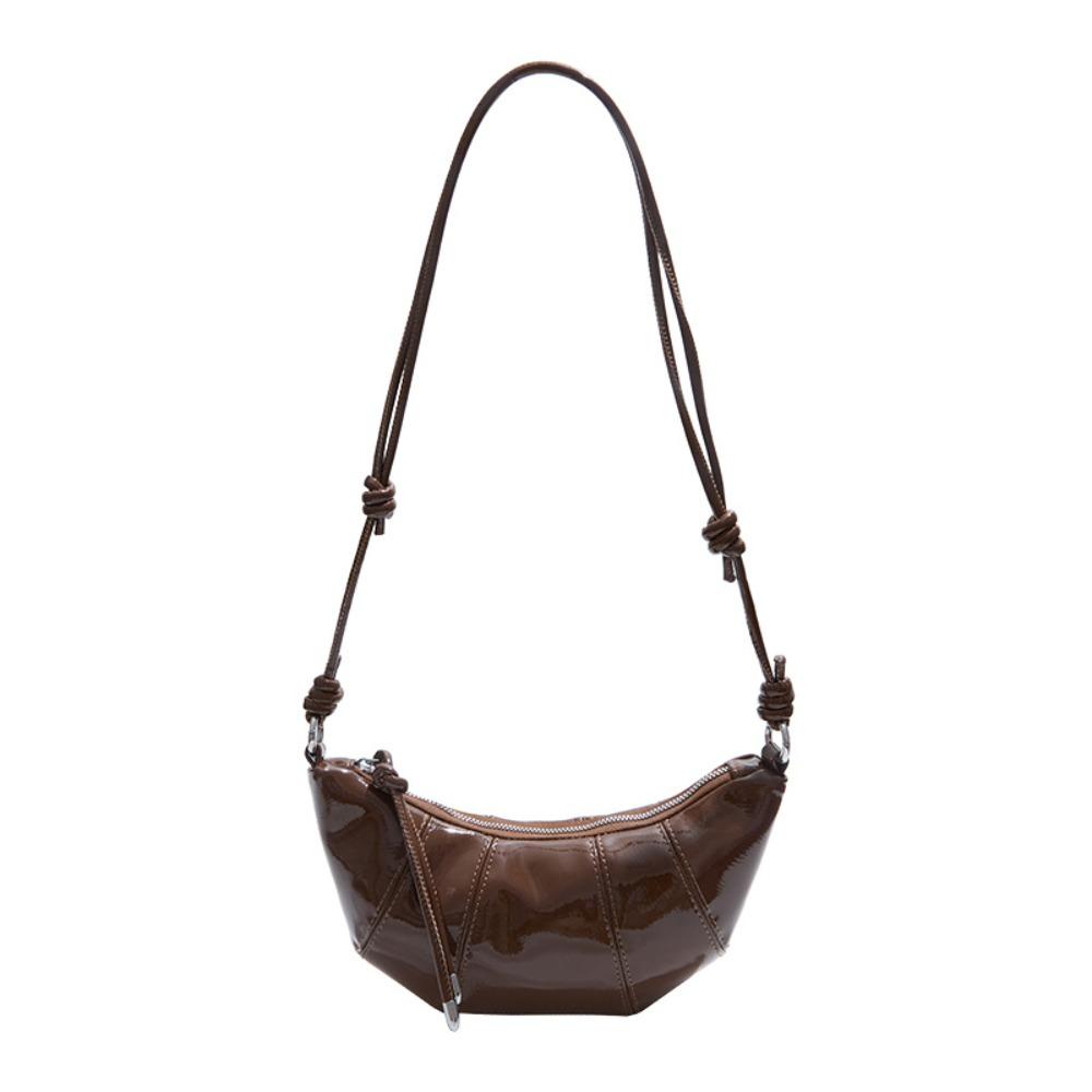 Retro Dumpling Shoulder Bag Pu Leather Women's Handbag Fashionable Croissant Crossbody Bag  Girls