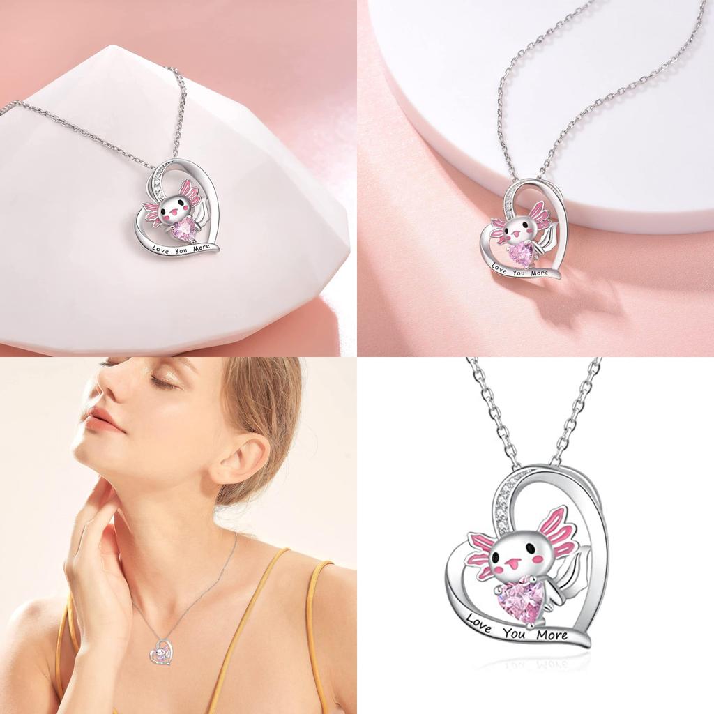 Summer Cute Alloy Lock Chain With Animal And Heart Pendant For Girls