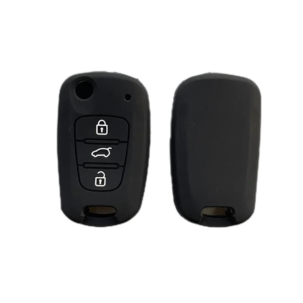 For Hyundai Elantra Accent I20 I30 Ix20 Ix35 Kia Sportage Rio3 Soul Optima Ceed Pro K5 K2 Silicone Car Key Case Cover Keychain