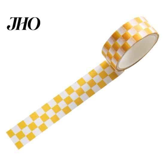 Farbiges Klebeband 1 Rolle Washi Klebend Haftend Klarer Druck Abziehbar Papier Lichtbeständig Scrapbooking Schachbrettmuster für Kinder Dekorativ