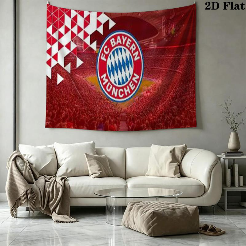 FC Bayern Munich Logo Wall Tapestry Aesthetic Wall Hanging Printed Fabric Blanket Decorative Tapestries for Bedroom Living Room Home Decor