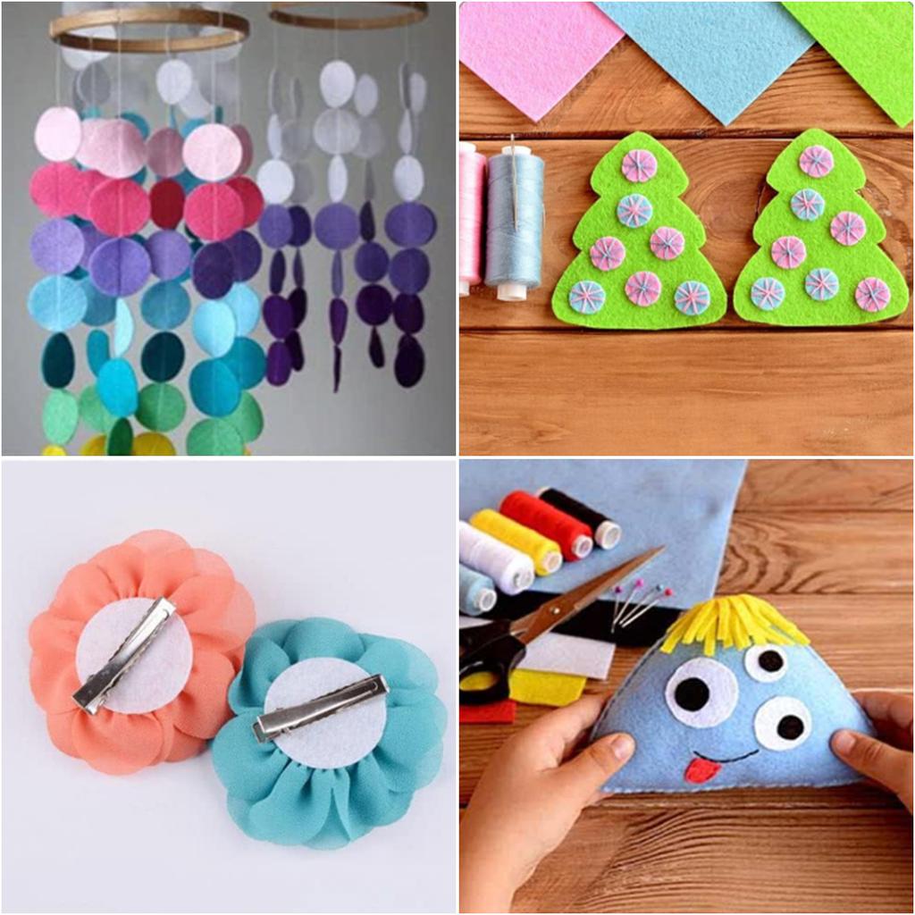 100-300pcs Round Non Woven Felt Circle Pads 15-45mm Colorful Fabric Patches Dots Appliques For DIY Scrapbook Handicrafts Decor
