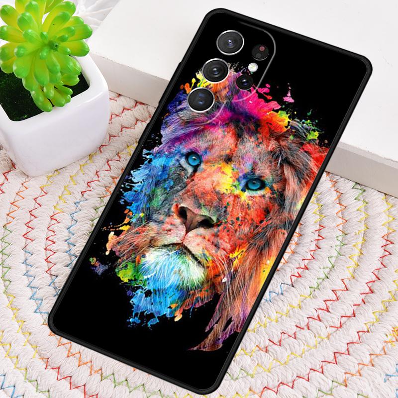 King Lion Roaring Silicone Phone Case For Samsung Galaxy note 10 pro S26 S25 S24 S23 S22 S21 Plus S25Ultra Capa Cover