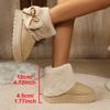 New cotton shoes autumn and winter warm thick-soled snow boots medium tube comfortable indoor and outdoor bow cotton shoes