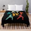 Retro Karate Fighter Karate Throw Blanket