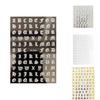 Fashionable 3d Nail Art Stickers With Latin Roman And English Alphabet Letter Designs