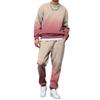 Men's Gradient Print Sweatshirt and Jogger Pants Set - Loose Fit Casual Two-Piece Outfit