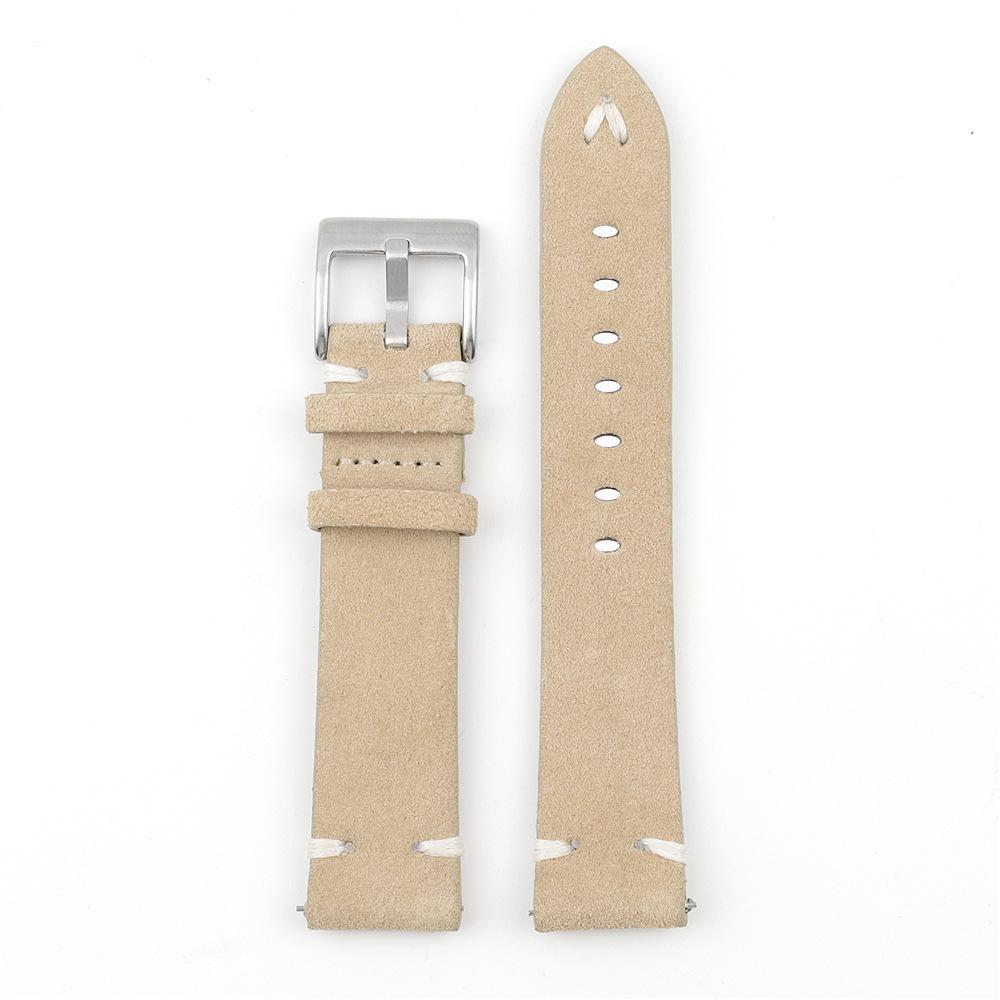 Genuine Suede Leather Quick Release Watch Strap, Brown Coffee Color