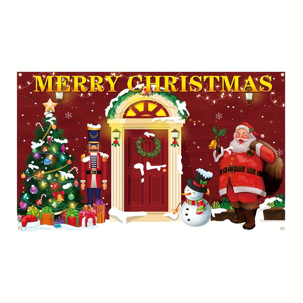 1Pcs Santa Claus Christmas Tree Scene Decoration Background Xmas Backdrop Decorations For Photo Studio Photo Booth Party