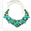 Tibetan Turquoise Emerald Gemstone Silver Jewelry Necklace 16-18''