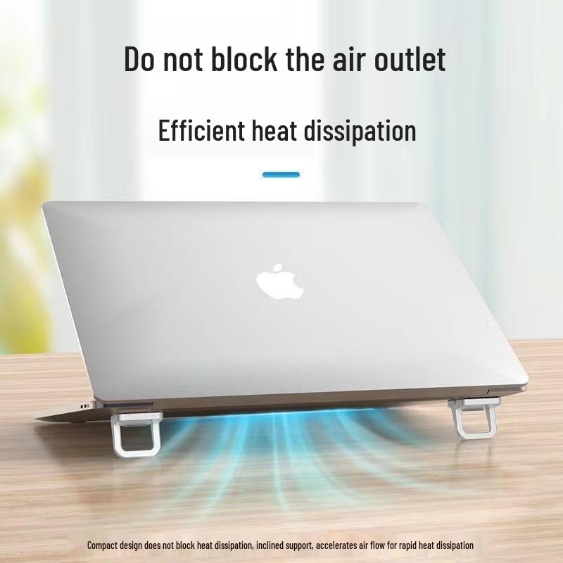 Portable Metal Laptop Stand: Mini Folding Riser & Cooling Bracket Support