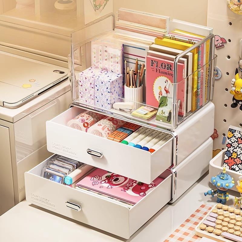 Cosmetic Organizer Makeup Storage Box Home Desktop Drawer Set Layers Storage Box Multi-function Stationery Tea Cup Storage Rack