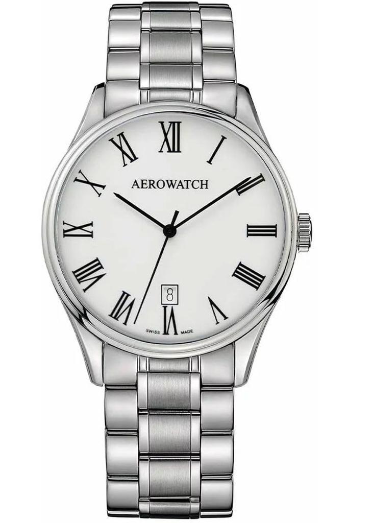 Aerowatch A42102 AA02M Silver Date Swiss Made Men's Watch,