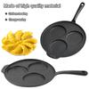 Cast Iron Pancake Pan Nonstick 3-Cup Skillet 9 Inch Frying Pan for Gas Stove Induction Cookware