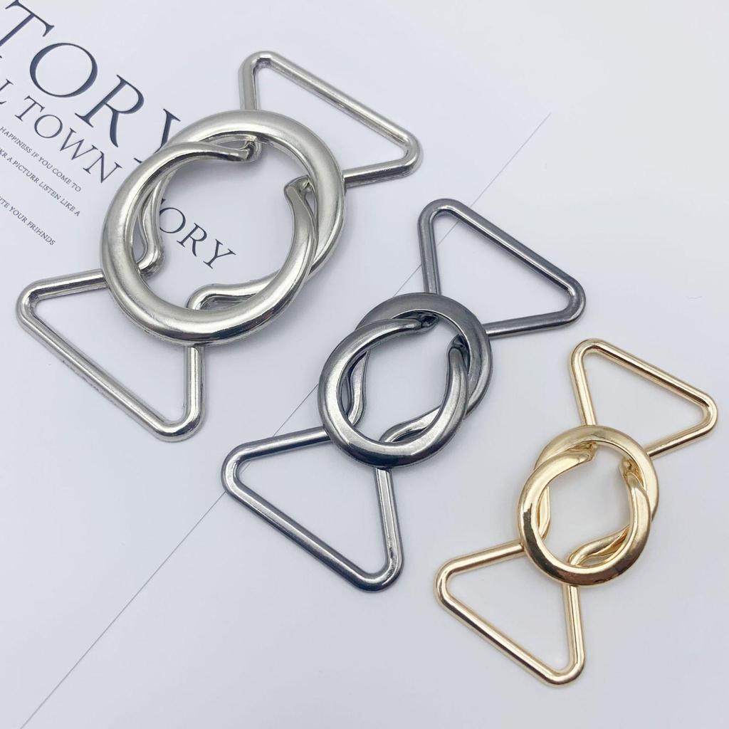 Minimalist Eight-Character Metal Alloy Buckle for Waist-Cinching and Curtain Tieback Accessories