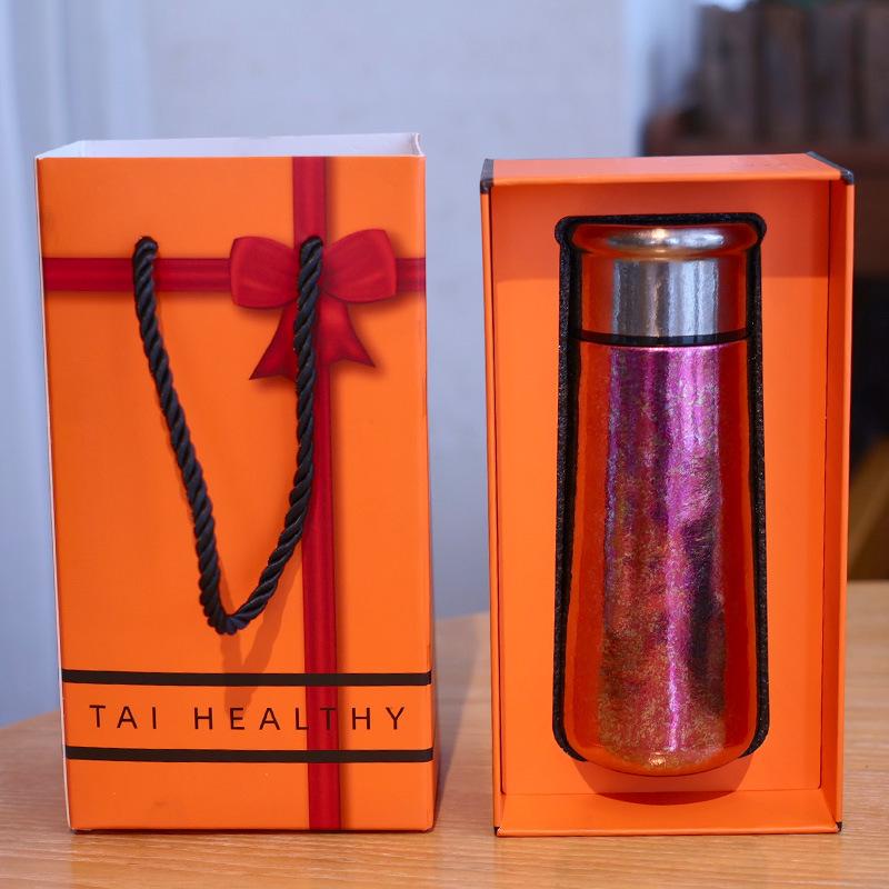 Vibrant Titanium Mini Thermos Cup - Portable, Stylish Travel Essential