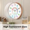 Time Teaching Wall Clock Colorful Number Silent Clock Educational Learning Tool for Classroom Bedroom School Household Decor
