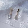 Simple light luxury retro winding natural keshi baroque petal pearl earrings 925 silver needle stud earrings women