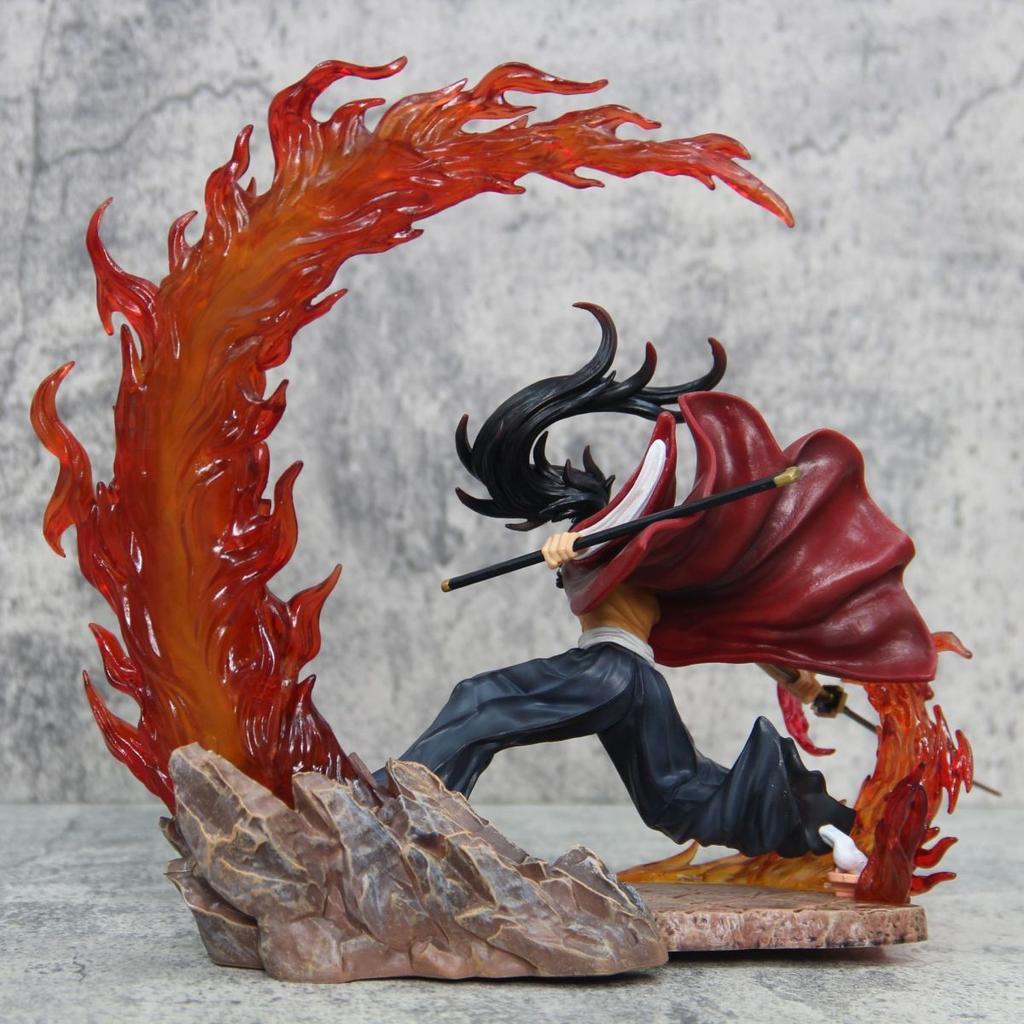 Demon Slayer Anime Figures Tsugikuni Yoriichi Action Figure With Light Pvc 23cm Statue Figurine Model Dolls Toys Christmas Presents