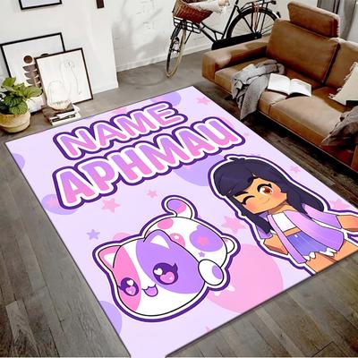 Custom Anime A-AphmauS Mat Personalized Name, Polyester Washable Indoor Entryway Rug, Gift for Christmas, Easter, Thanksgiving Day