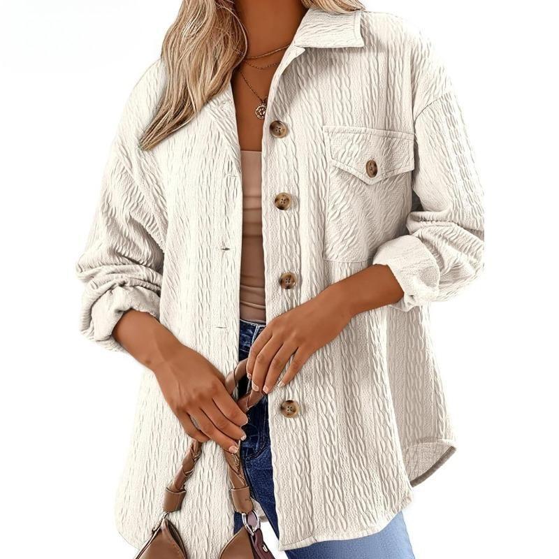 Dámská móda Ležérní Jednobarevný potisk Podzim Zima Dlouhý rukáv POLO Bundy a kabáty