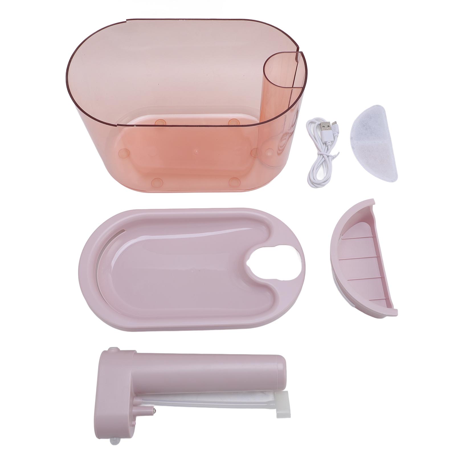 

Автоматический фонтан для воды для кошек объемом 2,2 л с циркуляцией воды, аккумулятором 2200 мАч, для питья домашних животных розовый