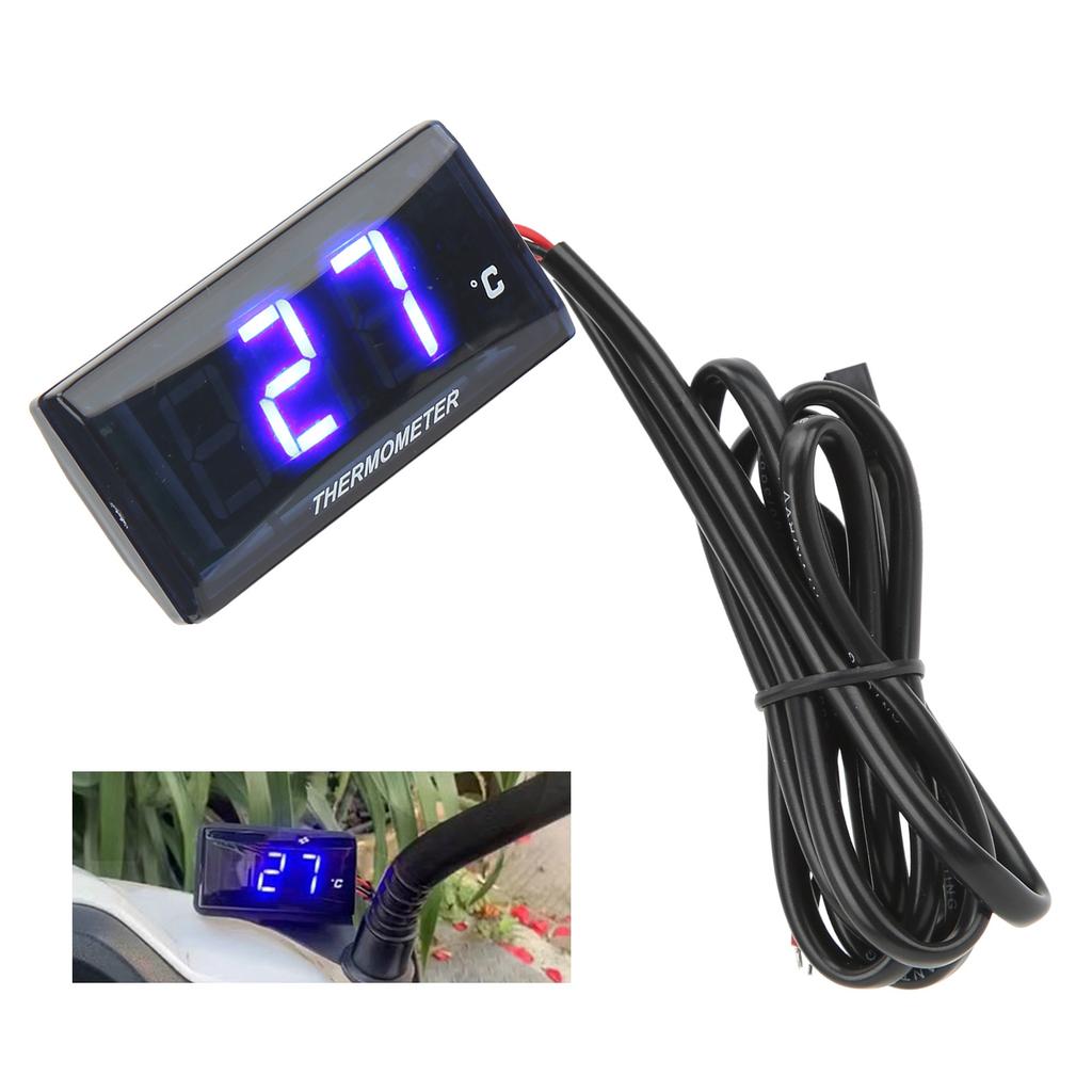 Motorcycle 12V LCD Screen Slim Water Temperature Gauge With 16mm Tee for Motorbike