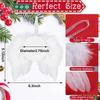 24x White Angel Wings Christmas Feather Baubles XMAS Tree Hanging Ornament Decor