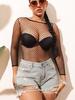 Y2K Beach Wear Mesh Colors Dress Hollow Out Fishnet Hip Skirt Night Dress Women Sheer Sexy Lingerie See Through Mesh Nightwear