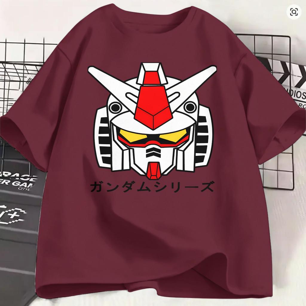 Gundam T Shirt Summer Logo Cotton TShirts For Unisex Trending Casual Tshirt Short Sleeve Y2k Casual Tees