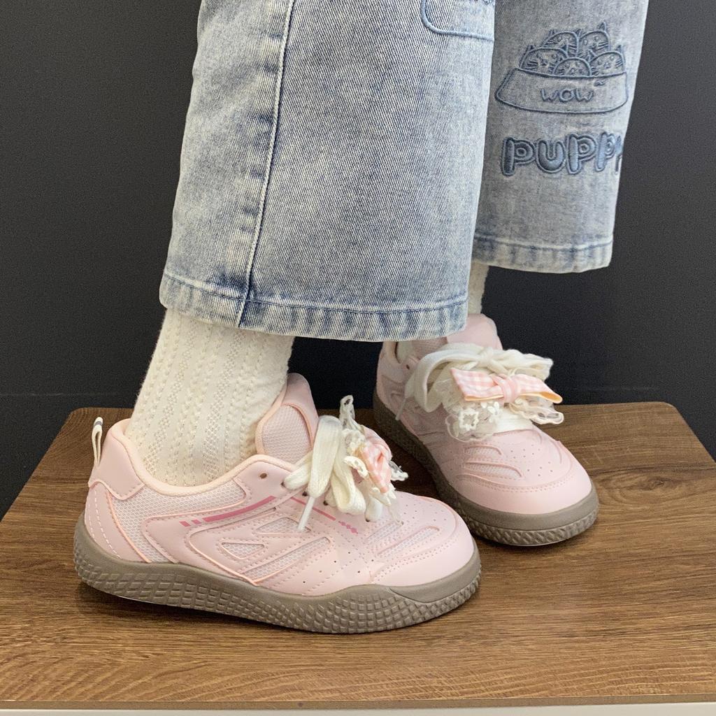 Women's summer new bow little white shoes show feet small sports casual board shoes bread shoes
